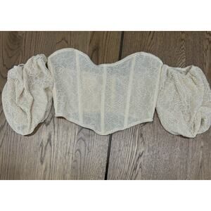 ITOO Italian Off Shoulder Women's lace Bustier Top sz large